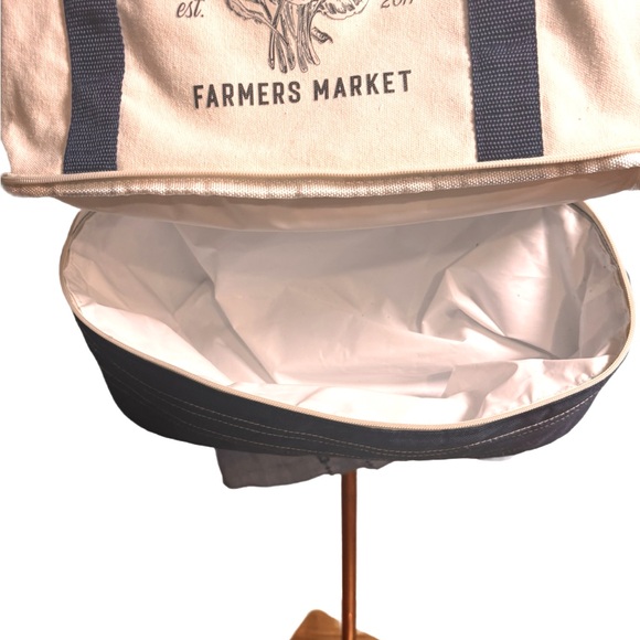 Canvas Waco Farmers Market Bag w Cold Storage Minimalist Functional Essential - Picture 4 of 5